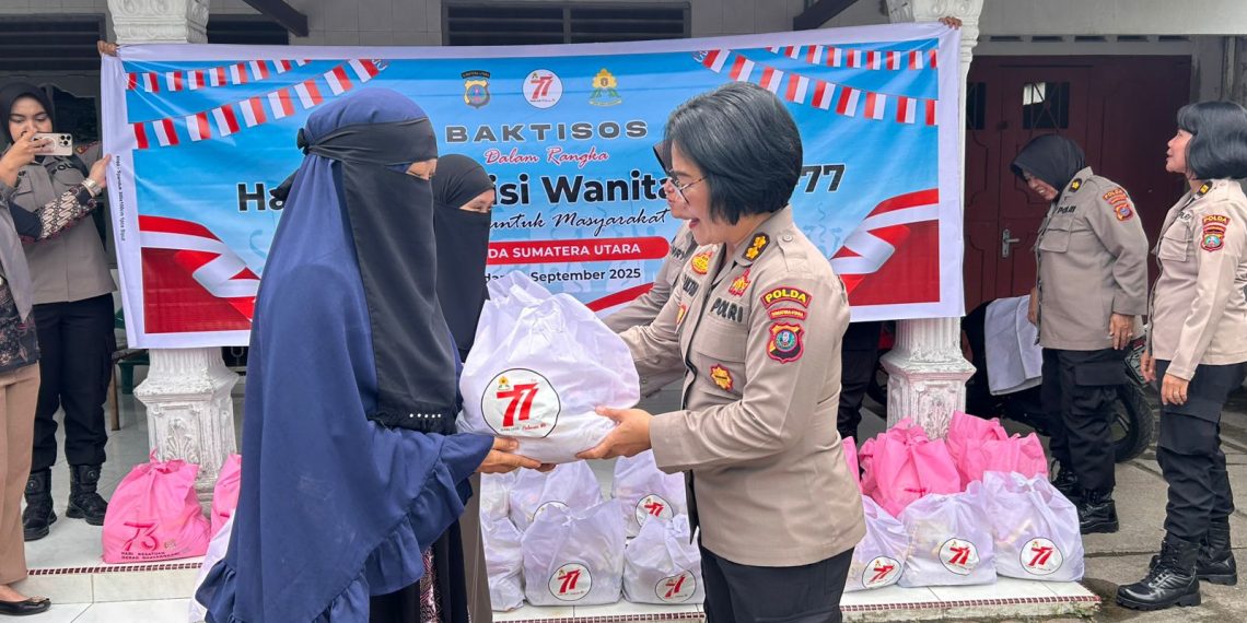 Srikandi Polri Berbagi Kasih: Polwan Polda Sumut Gelar Bakti Sosial HUT ke-77