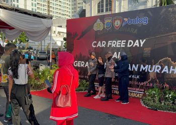 Ditsamapta Polda Sumut Meriahkan Car Free Day dengan Gerakan Pangan Murah