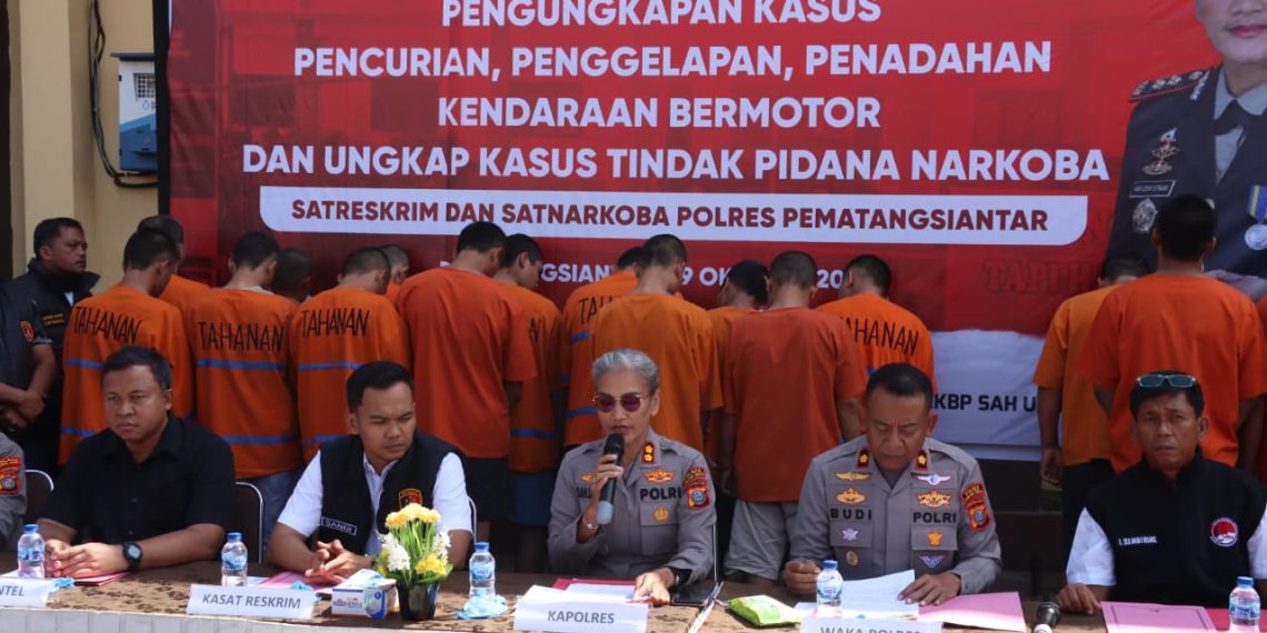 Polres Pematangsiantar Konferensi Pers Pengungkapan Kasus ,Pencurian,Penggelapan,Penadahan Ranmor dan Peredaran Narkoba